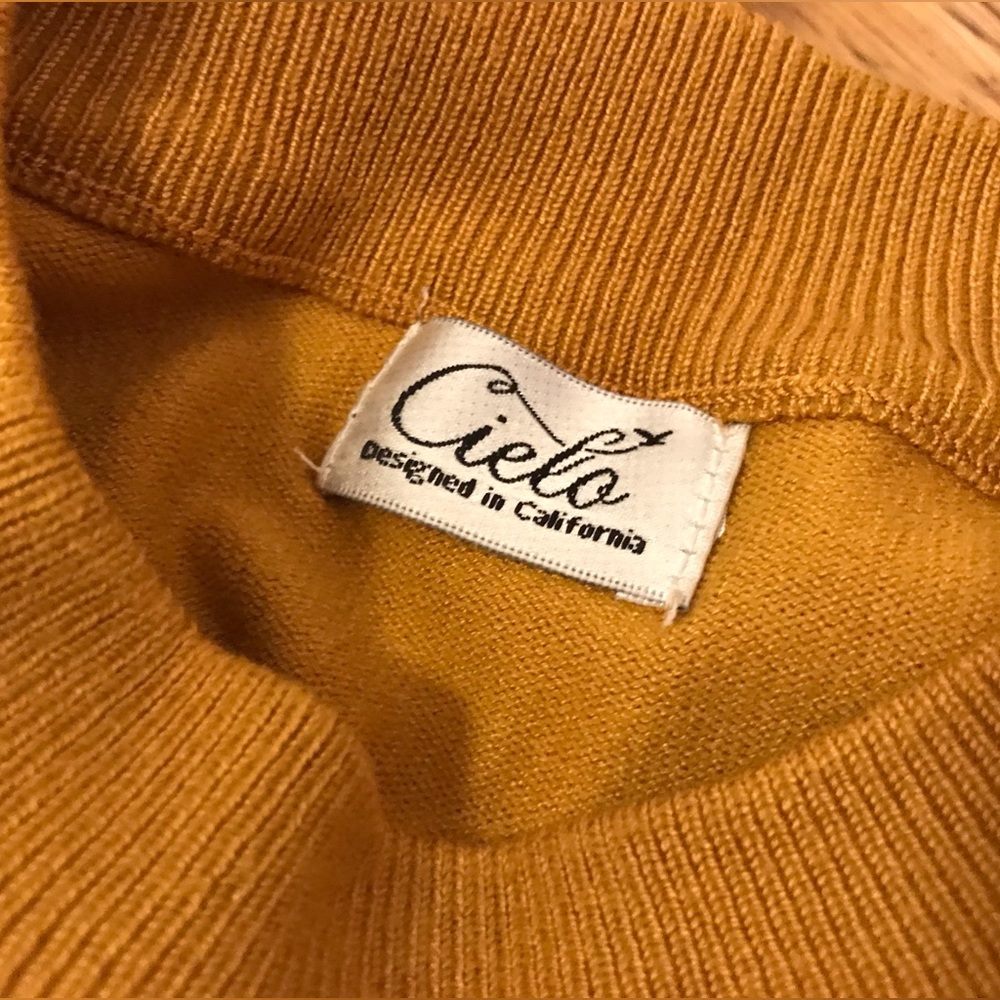 Two in one Sweater top in mustard/white - Picture 7 of 7